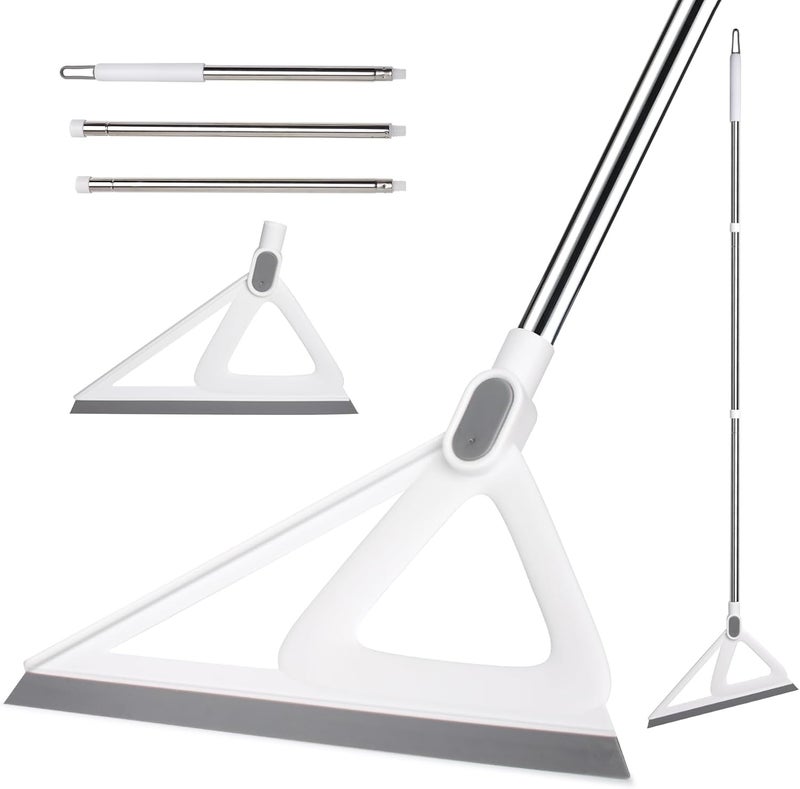 XXFLOWER Multifunction Silicone Broom，Squeegee Broom Sweeping Water and Pet Hair，Rubber Magic Broom Sweeper for Floor Bathroom Kitchen Shower，Rugs，Glass Windows（White） - Image 1